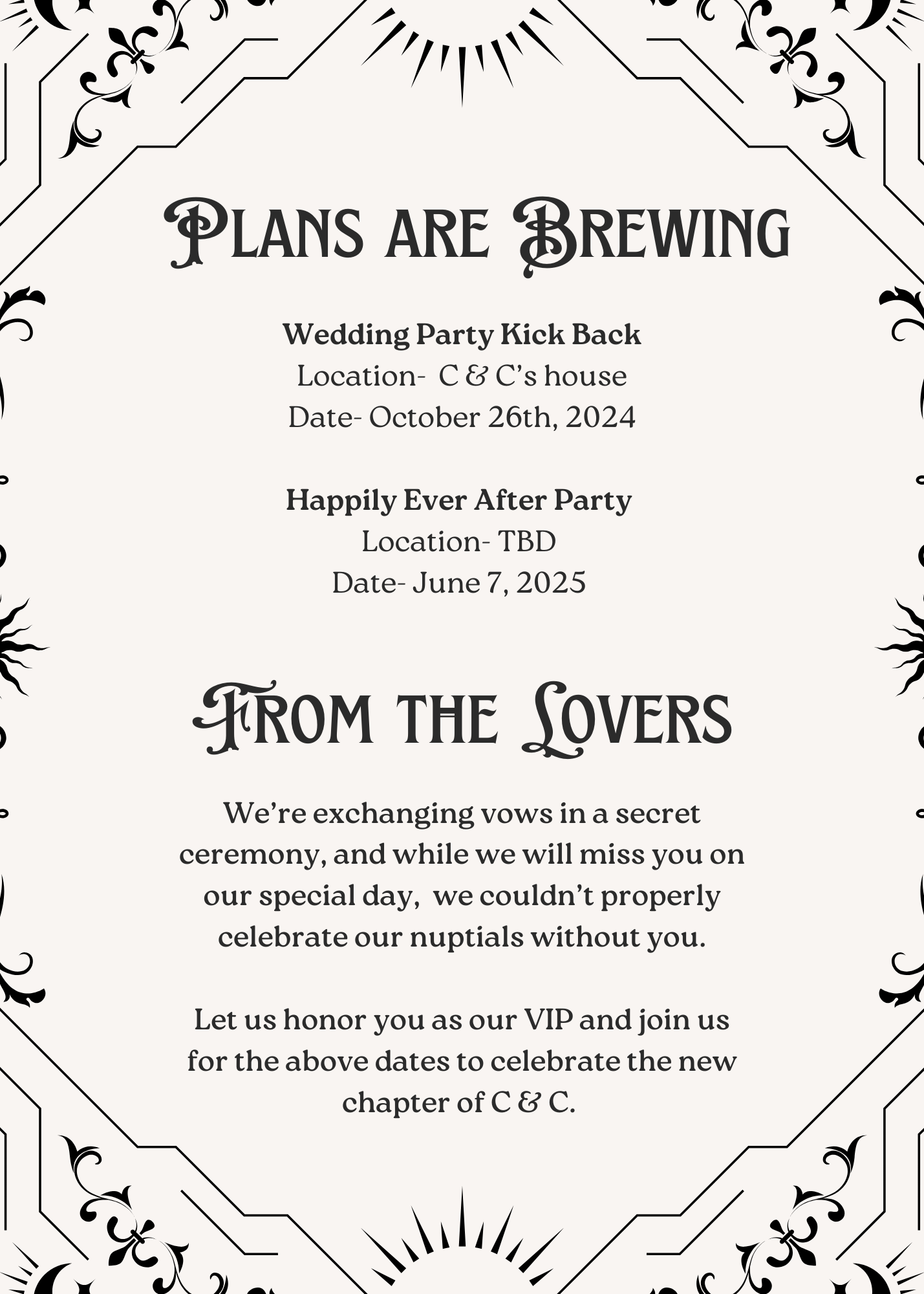 Wedding Invite Back